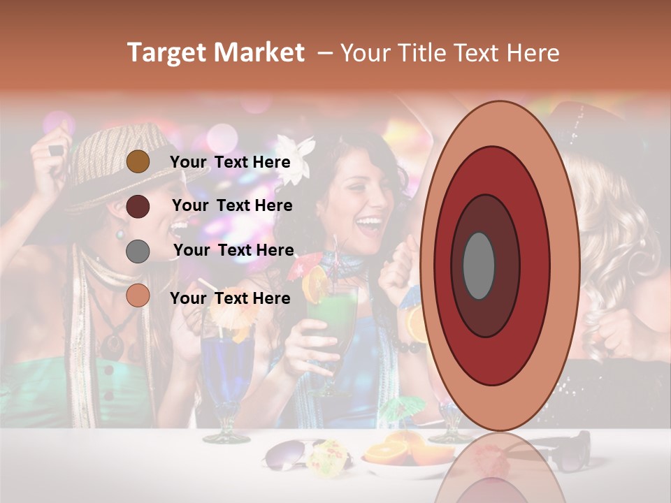 A Group Of Women Having Drinks At A Party PowerPoint Template