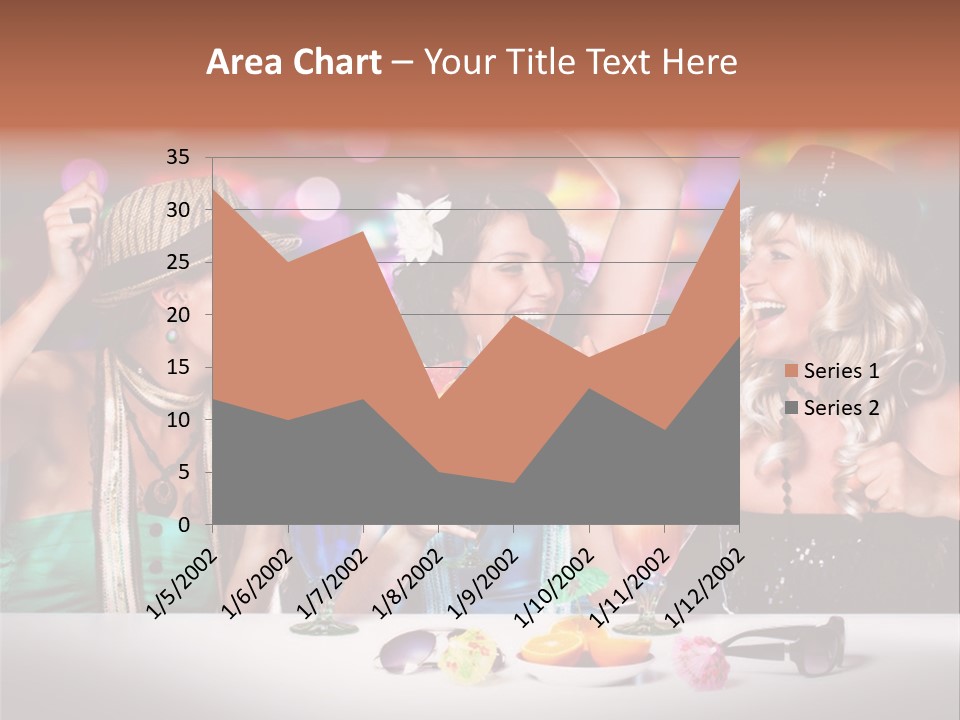 A Group Of Women Having Drinks At A Party PowerPoint Template