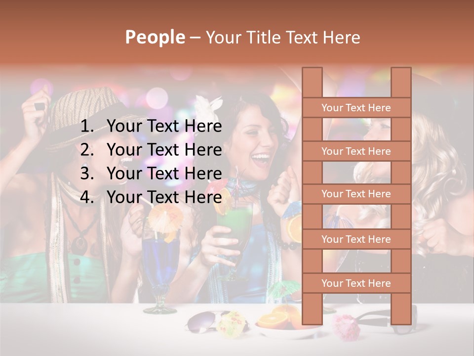 A Group Of Women Having Drinks At A Party PowerPoint Template