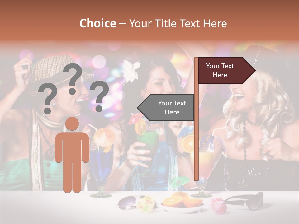 A Group Of Women Having Drinks At A Party PowerPoint Template