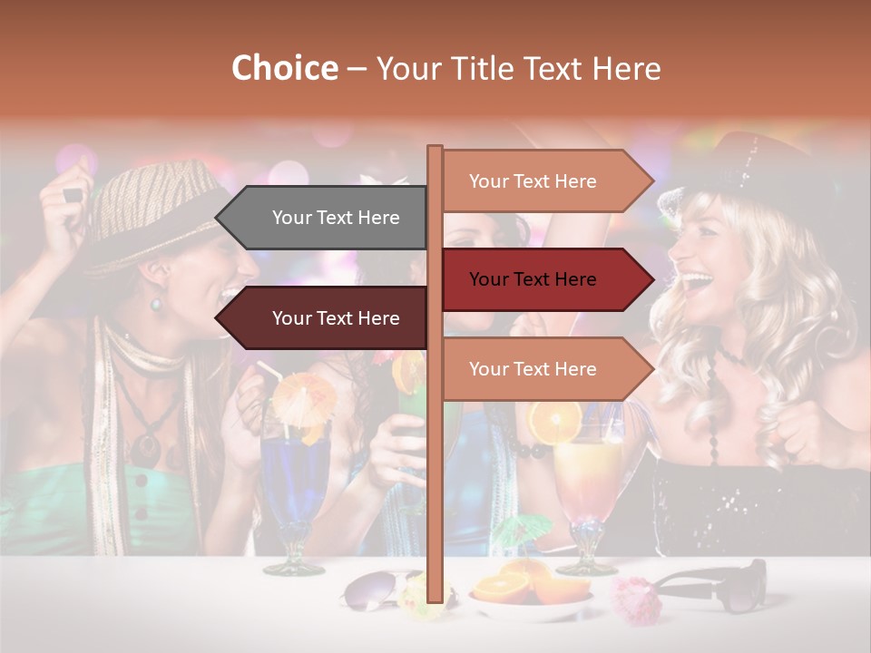 A Group Of Women Having Drinks At A Party PowerPoint Template