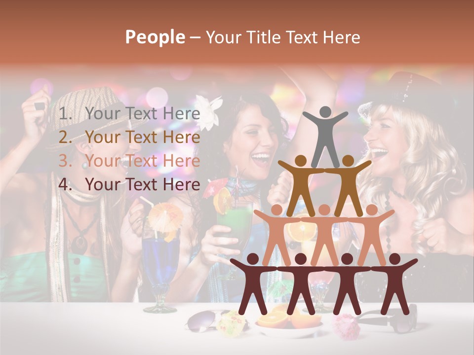 A Group Of Women Having Drinks At A Party PowerPoint Template