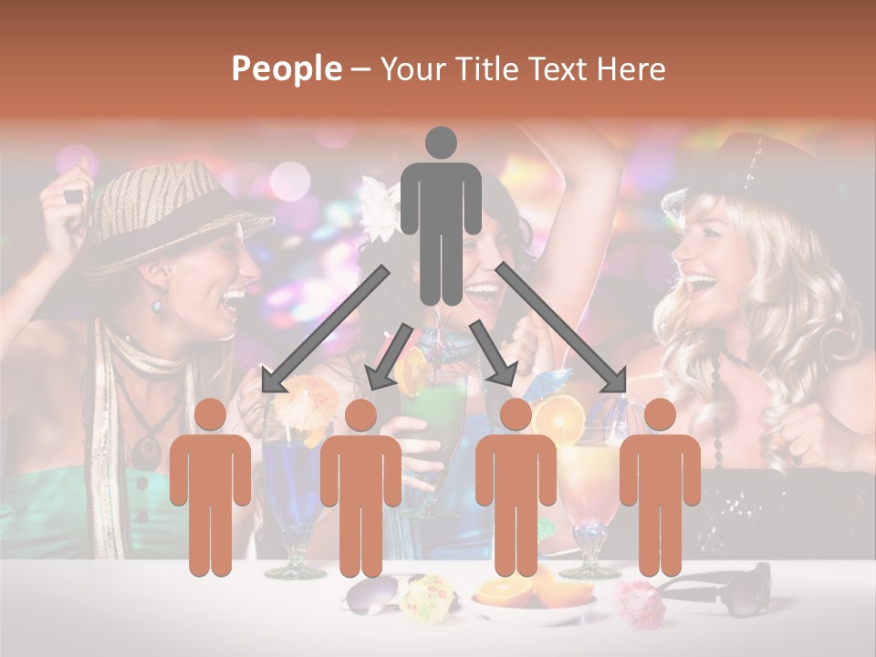 A Group Of Women Having Drinks At A Party PowerPoint Template