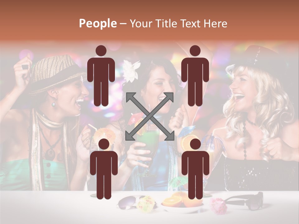 A Group Of Women Having Drinks At A Party PowerPoint Template