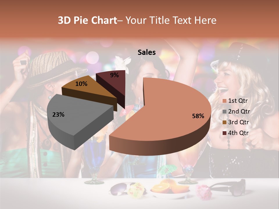 A Group Of Women Having Drinks At A Party PowerPoint Template