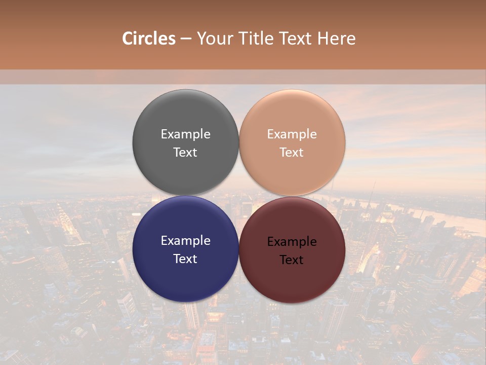 An Aerial View Of A City At Sunset PowerPoint Template