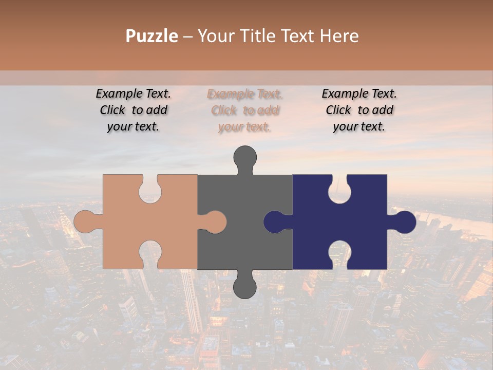 An Aerial View Of A City At Sunset PowerPoint Template