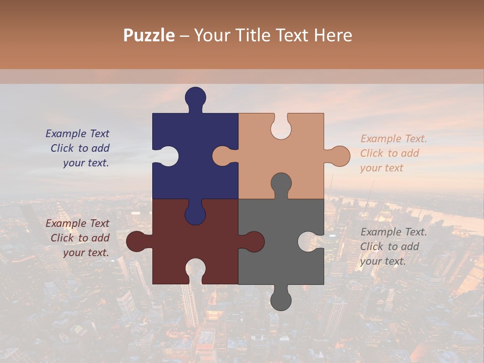 An Aerial View Of A City At Sunset PowerPoint Template