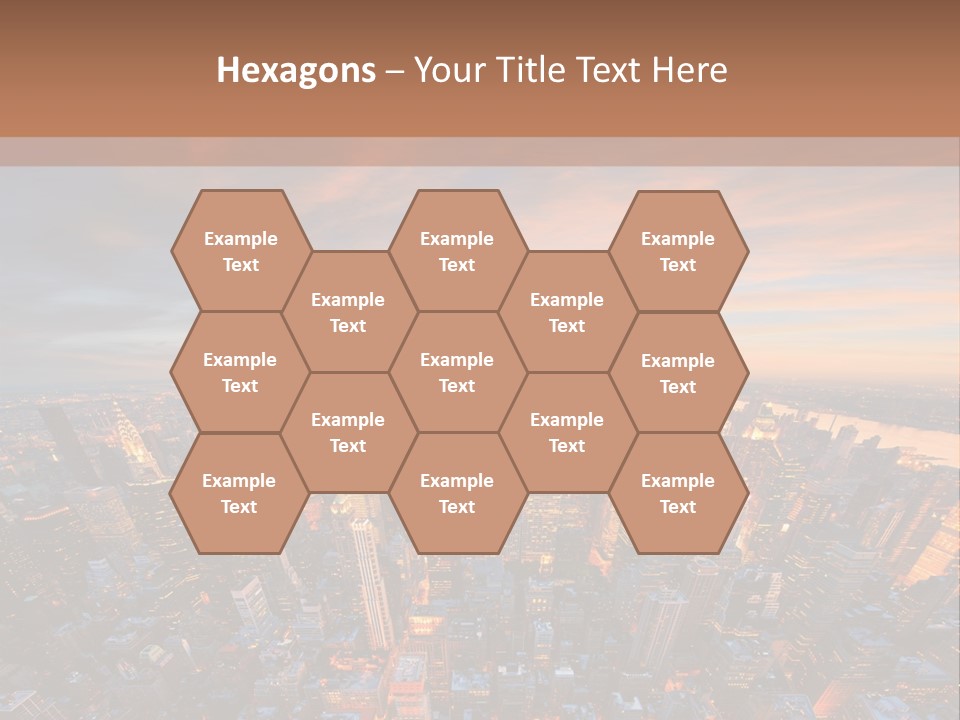 An Aerial View Of A City At Sunset PowerPoint Template