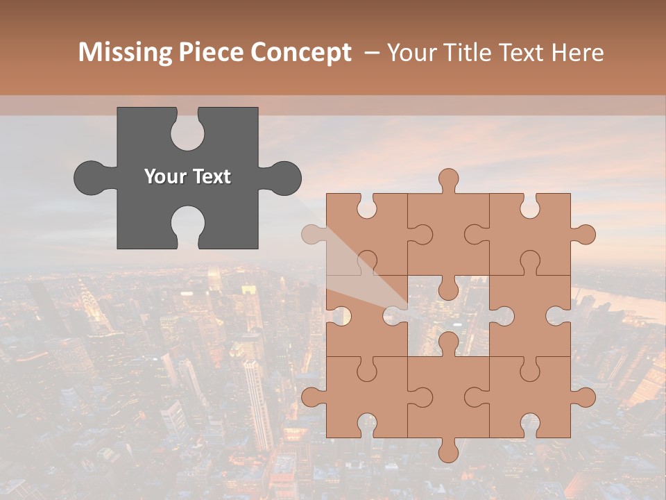 An Aerial View Of A City At Sunset PowerPoint Template