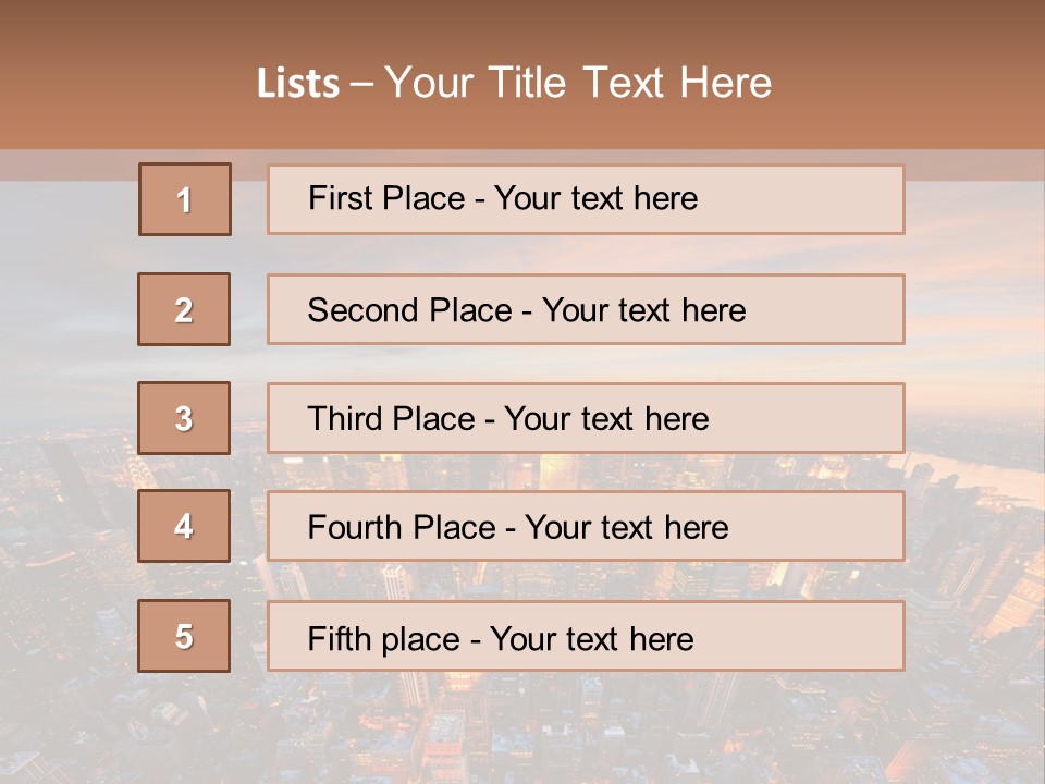 An Aerial View Of A City At Sunset PowerPoint Template