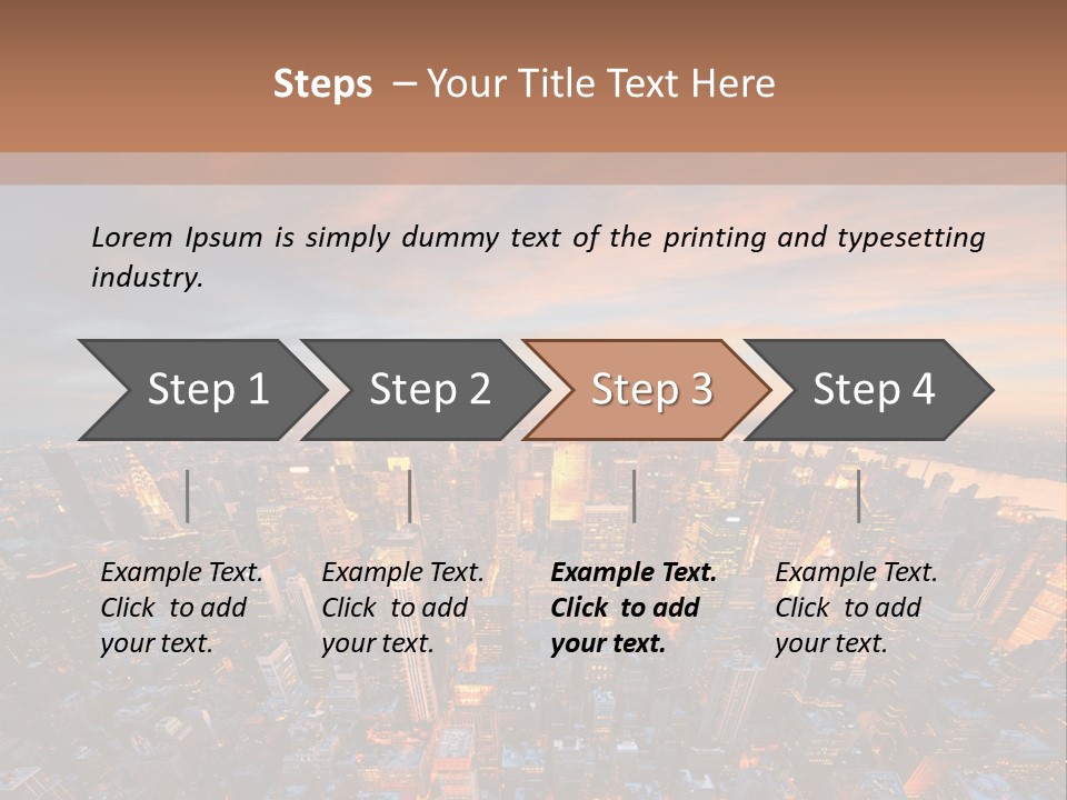 An Aerial View Of A City At Sunset PowerPoint Template