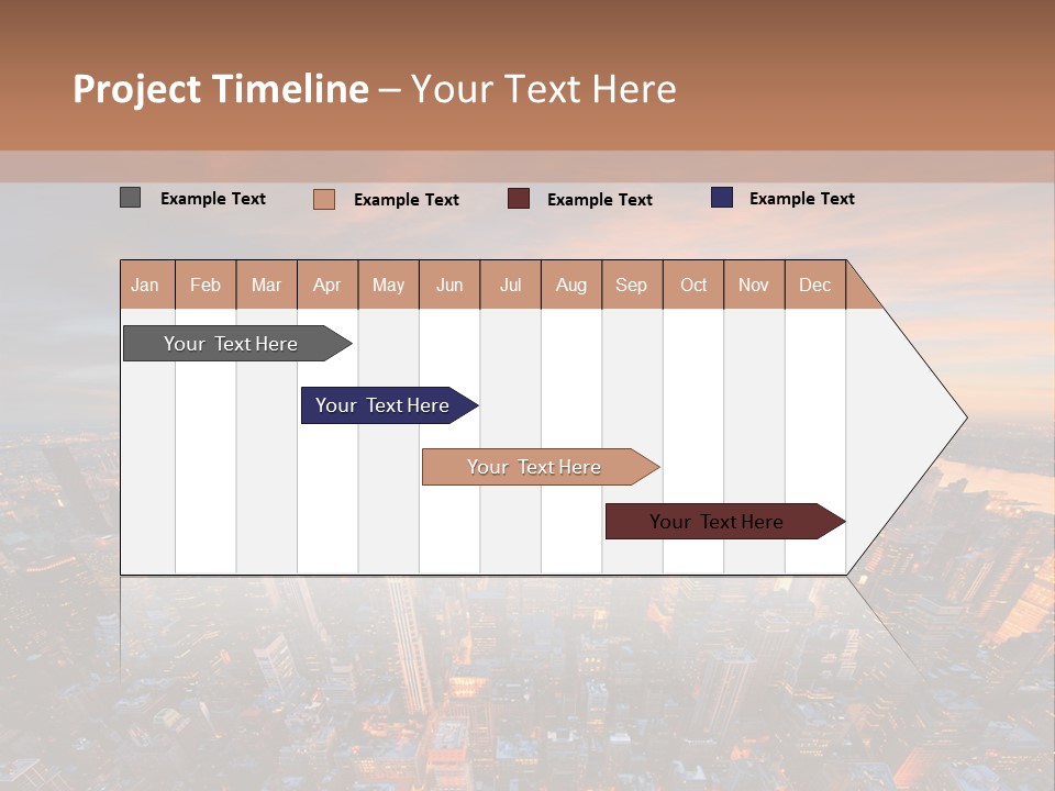 An Aerial View Of A City At Sunset PowerPoint Template