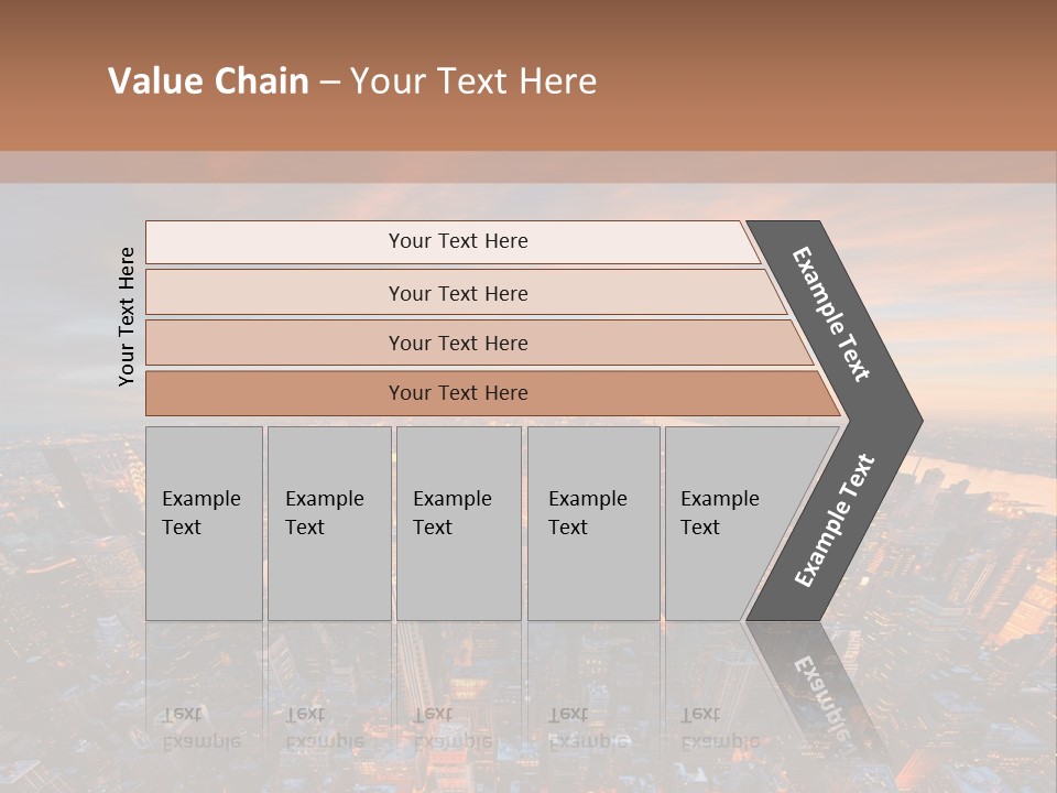 An Aerial View Of A City At Sunset PowerPoint Template