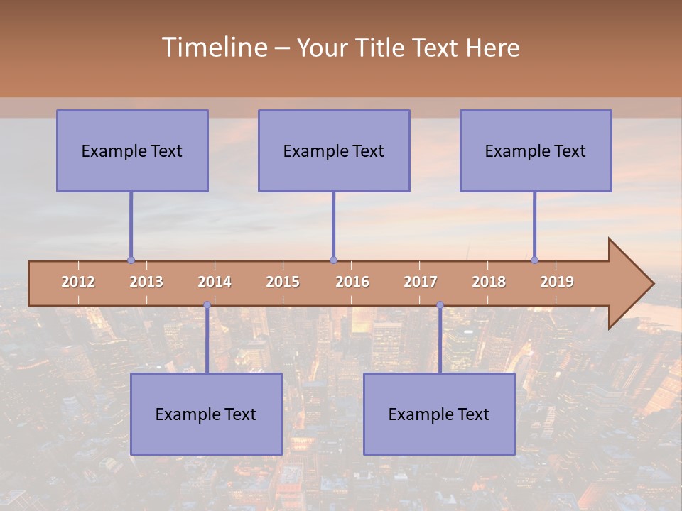 An Aerial View Of A City At Sunset PowerPoint Template