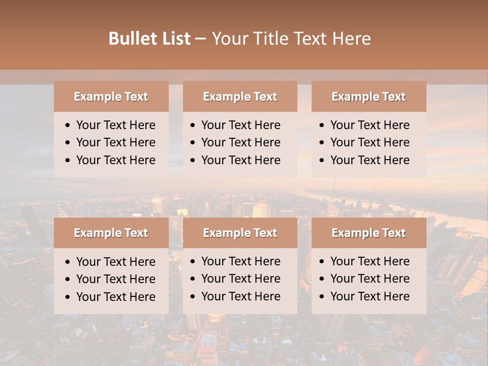 An Aerial View Of A City At Sunset PowerPoint Template