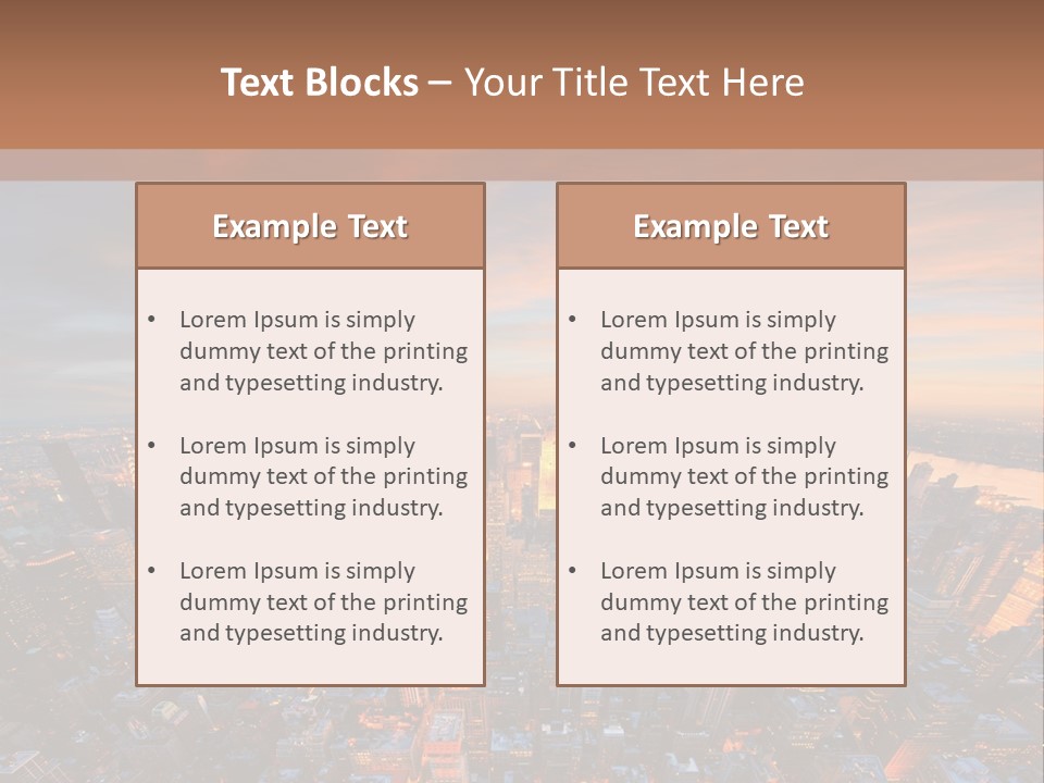 An Aerial View Of A City At Sunset PowerPoint Template