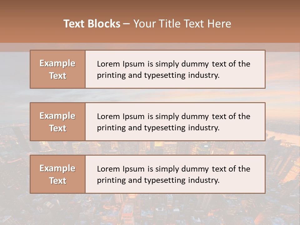 An Aerial View Of A City At Sunset PowerPoint Template
