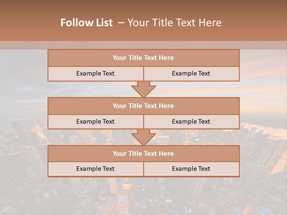 An Aerial View Of A City At Sunset PowerPoint Template
