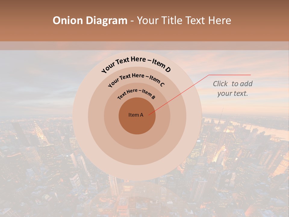 An Aerial View Of A City At Sunset PowerPoint Template