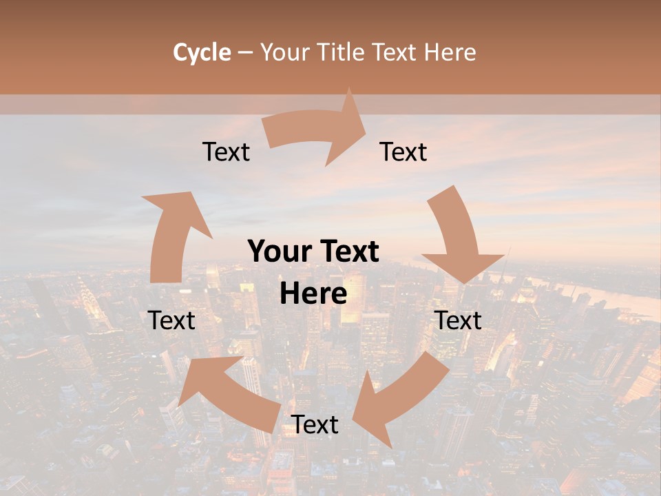 An Aerial View Of A City At Sunset PowerPoint Template