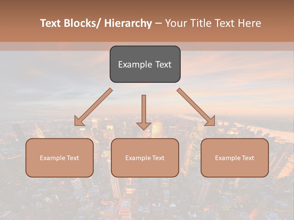 An Aerial View Of A City At Sunset PowerPoint Template