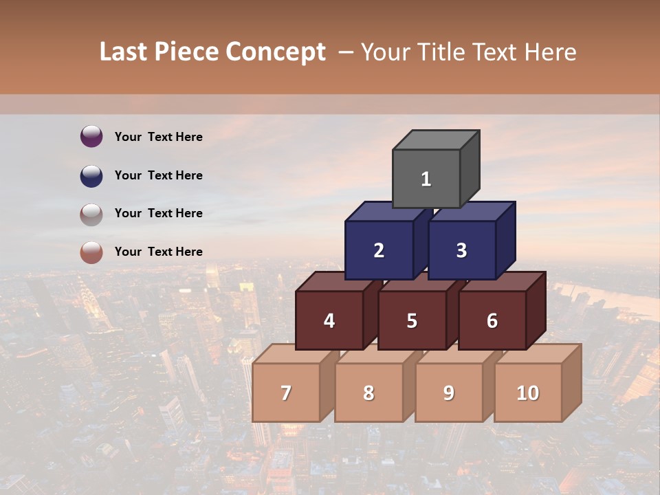 An Aerial View Of A City At Sunset PowerPoint Template
