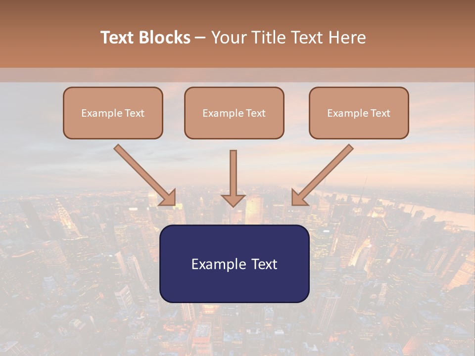 An Aerial View Of A City At Sunset PowerPoint Template