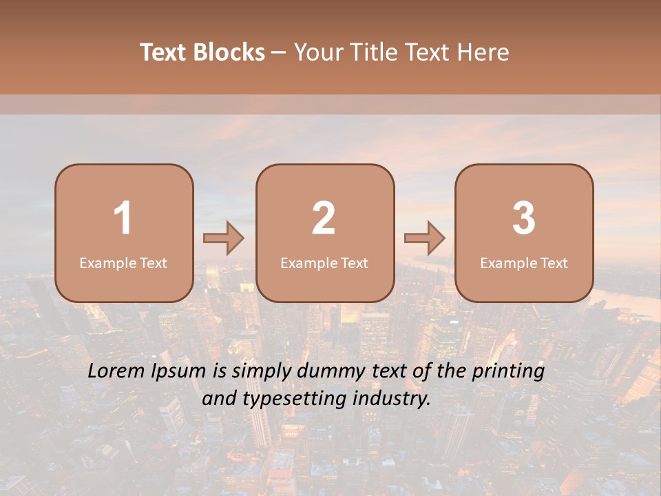 An Aerial View Of A City At Sunset PowerPoint Template