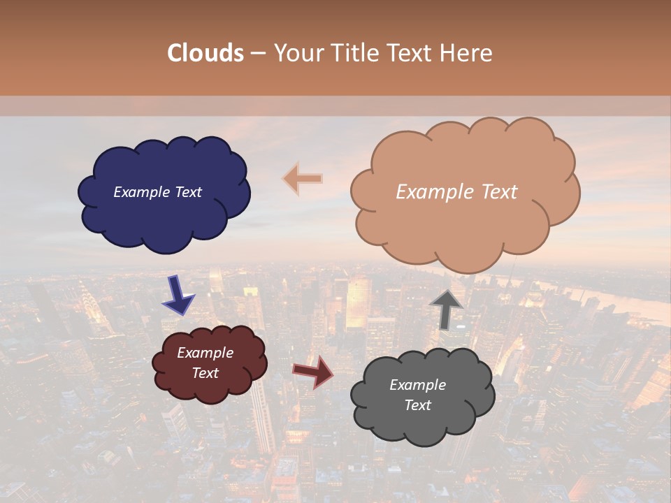 An Aerial View Of A City At Sunset PowerPoint Template