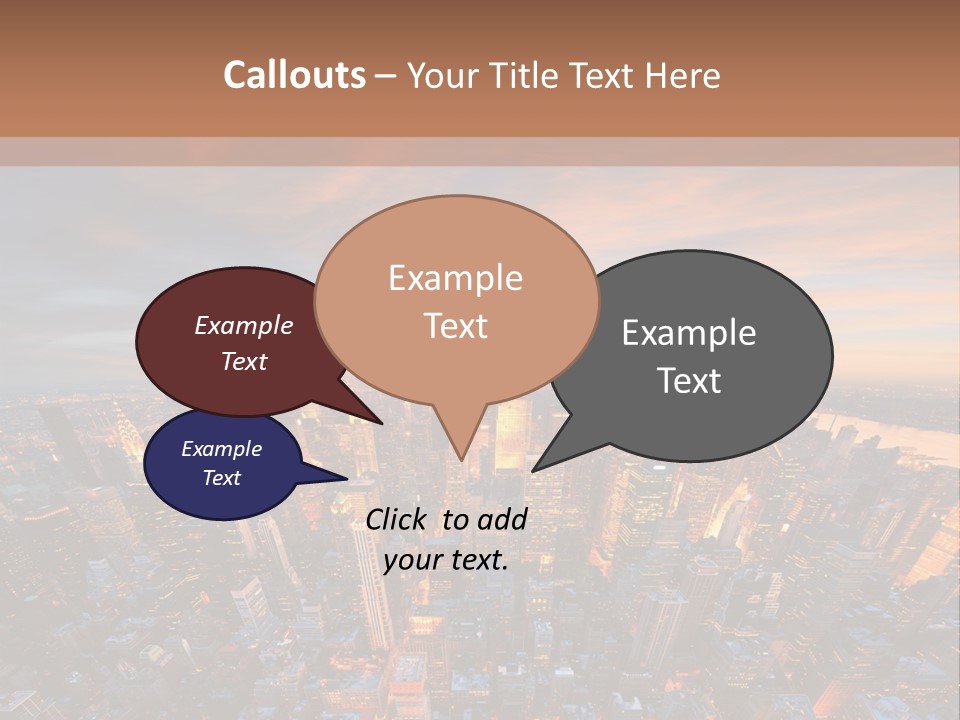 An Aerial View Of A City At Sunset PowerPoint Template