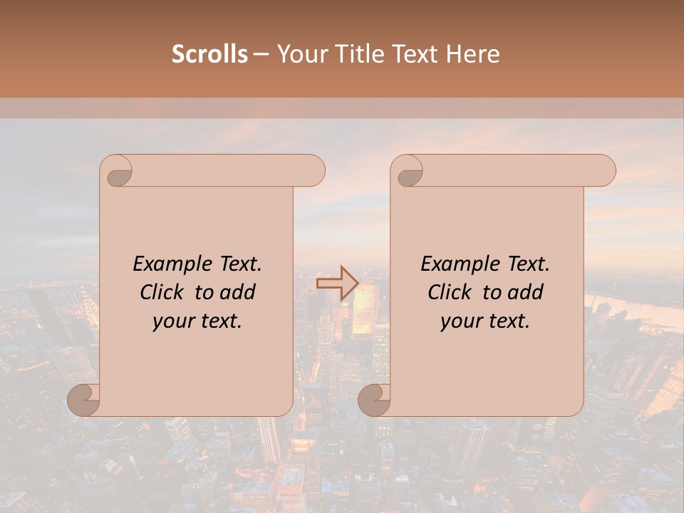 An Aerial View Of A City At Sunset PowerPoint Template