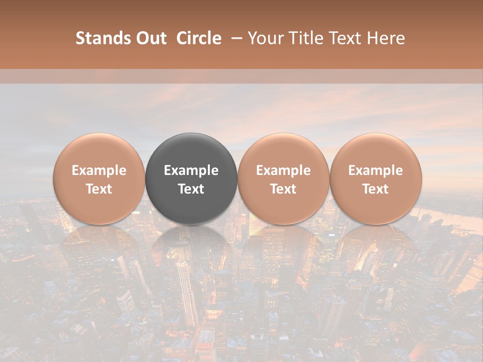 An Aerial View Of A City At Sunset PowerPoint Template