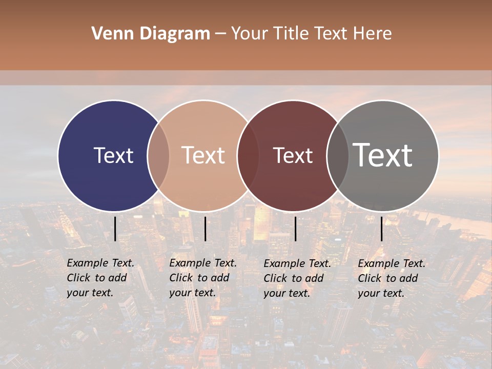 An Aerial View Of A City At Sunset PowerPoint Template