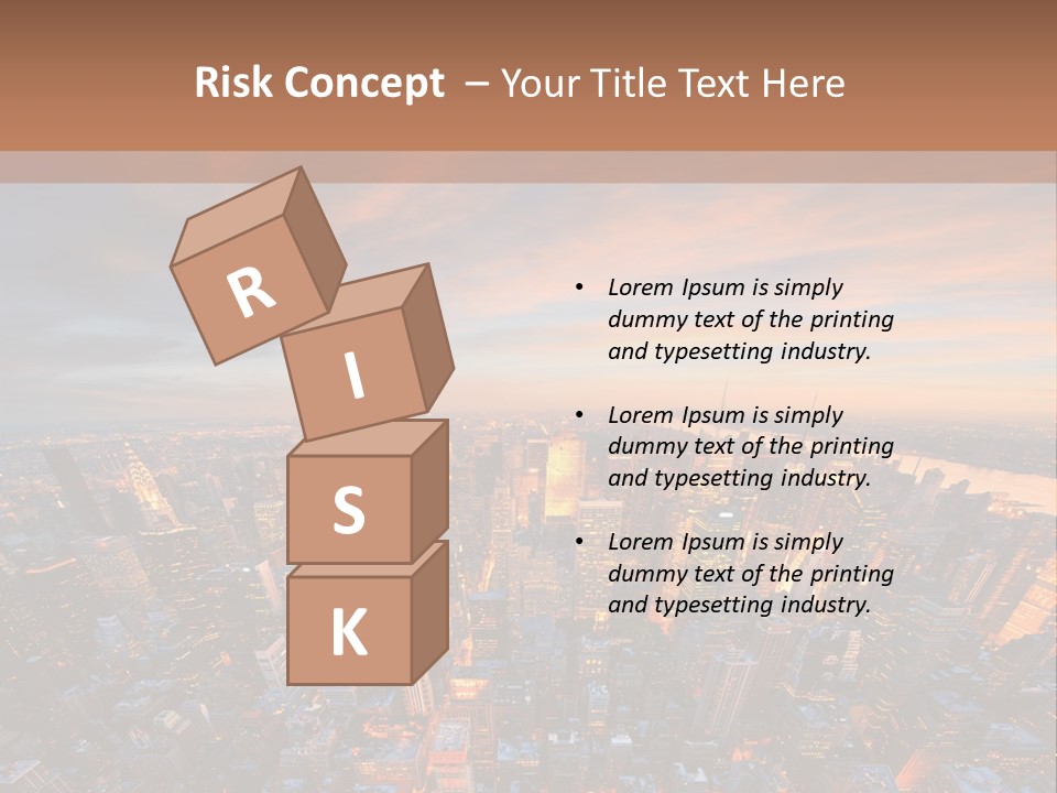 An Aerial View Of A City At Sunset PowerPoint Template