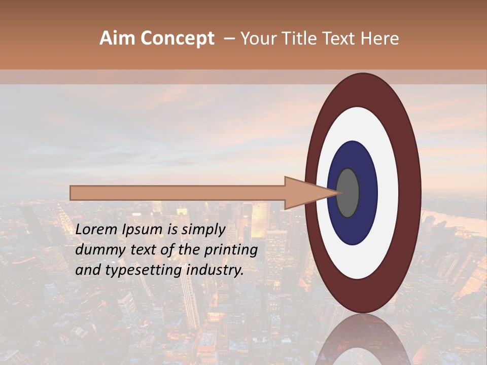 An Aerial View Of A City At Sunset PowerPoint Template