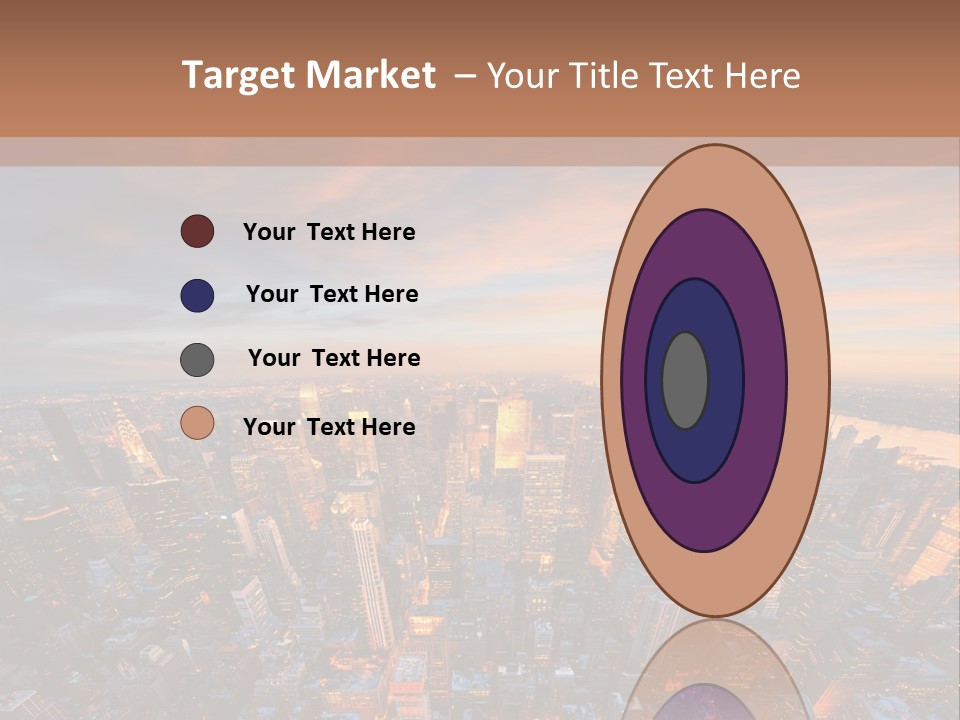 An Aerial View Of A City At Sunset PowerPoint Template