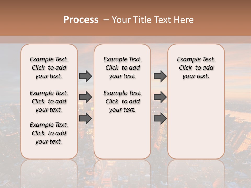 An Aerial View Of A City At Sunset PowerPoint Template