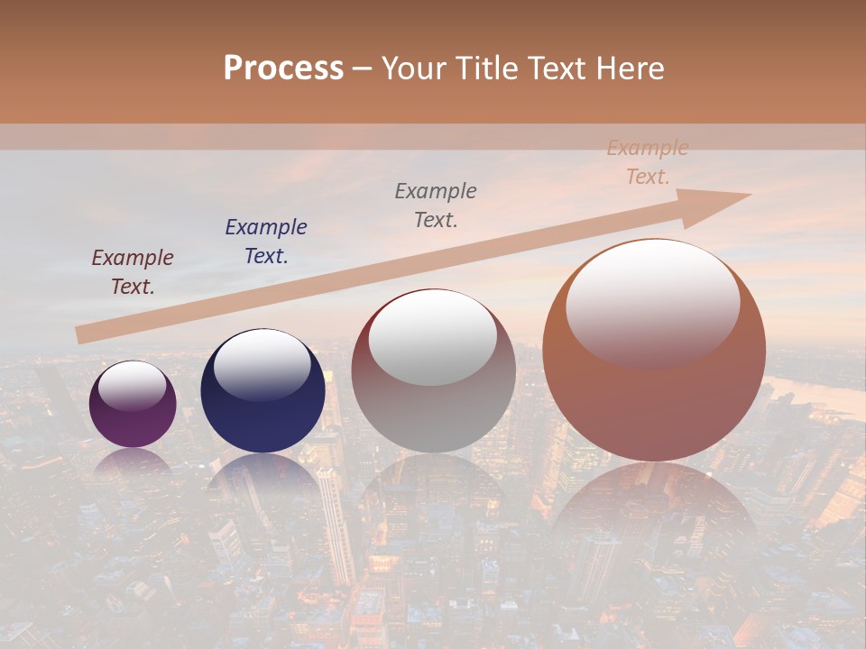 An Aerial View Of A City At Sunset PowerPoint Template