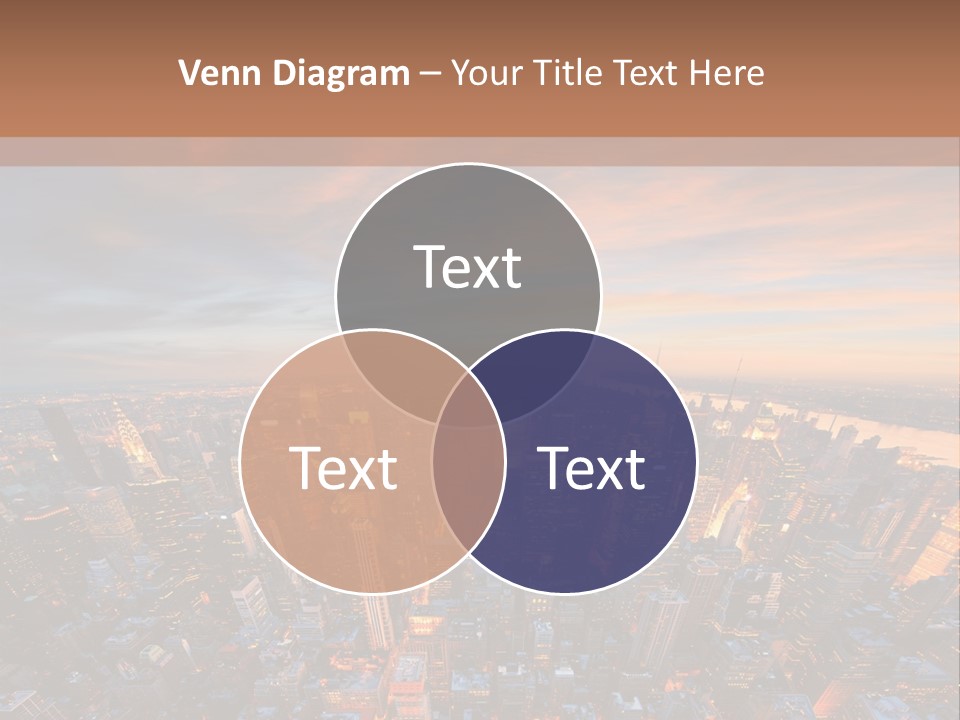 An Aerial View Of A City At Sunset PowerPoint Template