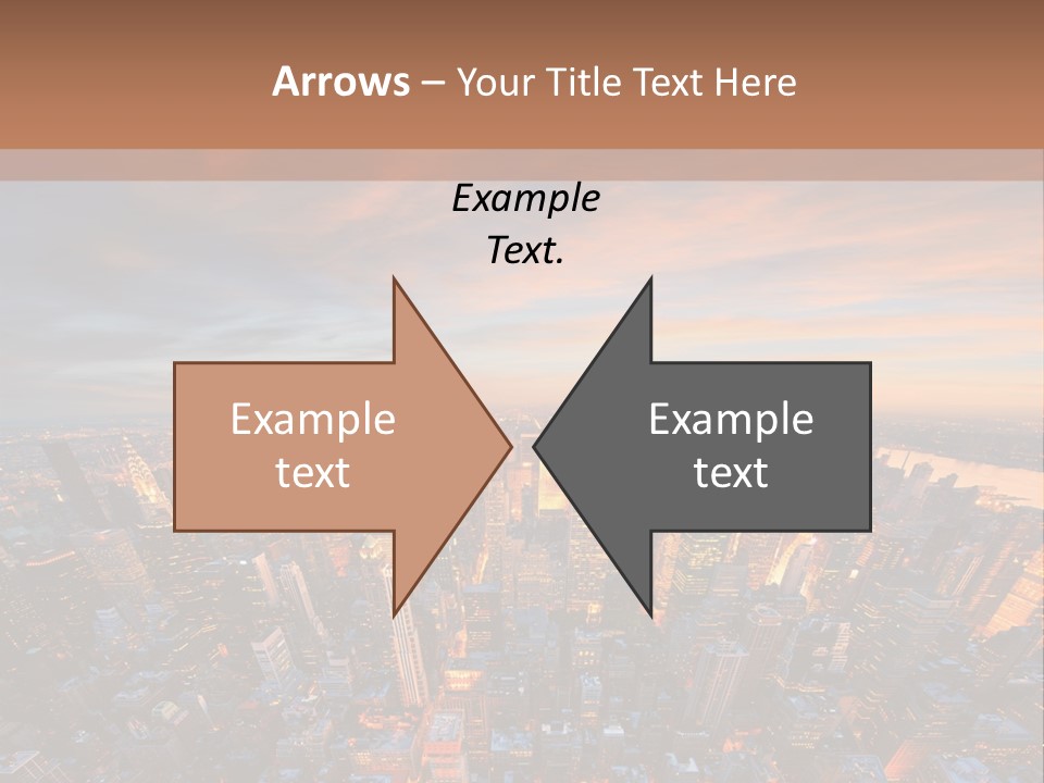 An Aerial View Of A City At Sunset PowerPoint Template