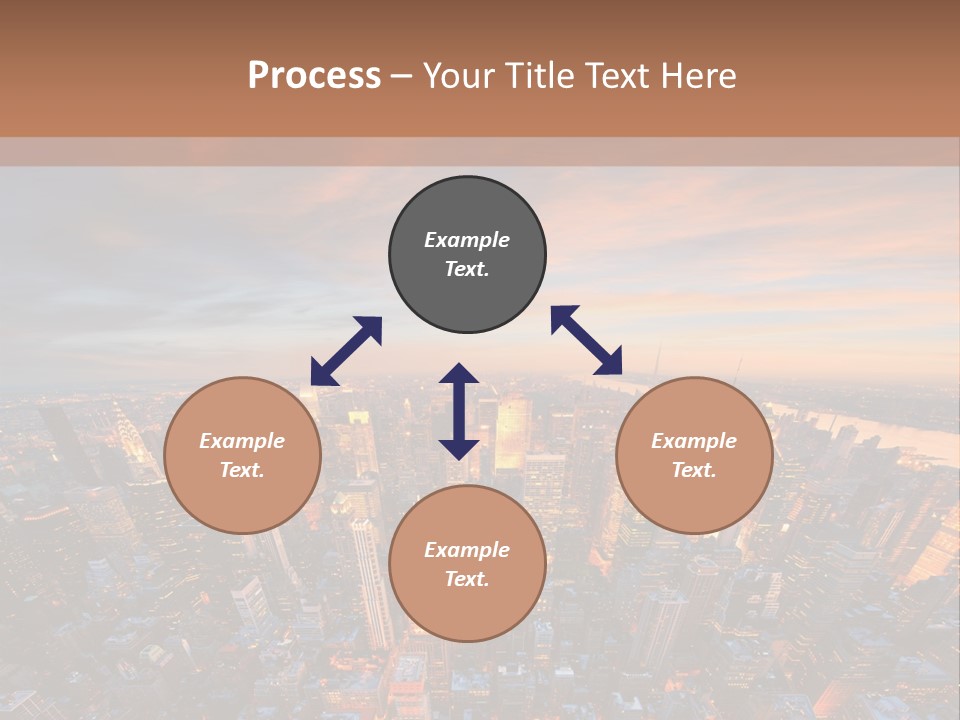 An Aerial View Of A City At Sunset PowerPoint Template