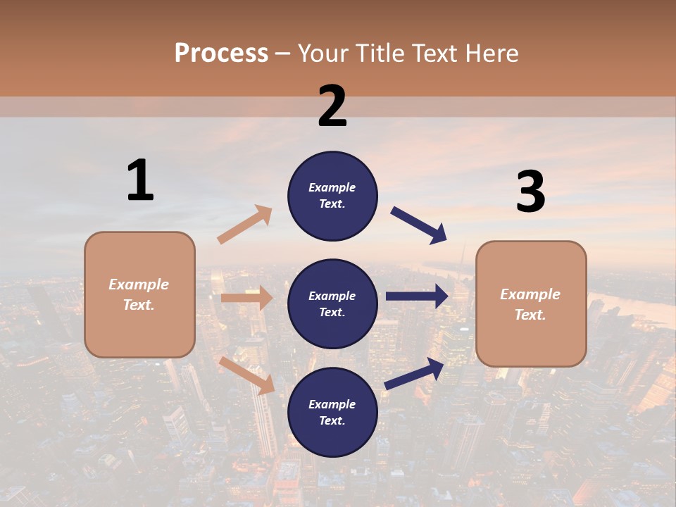 An Aerial View Of A City At Sunset PowerPoint Template