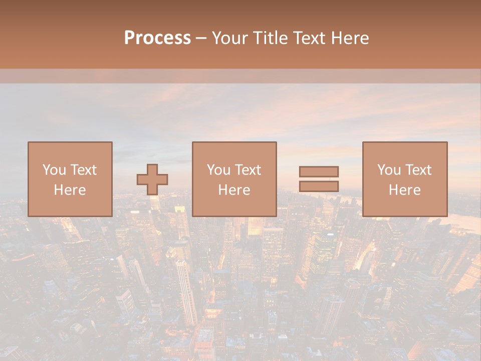 An Aerial View Of A City At Sunset PowerPoint Template