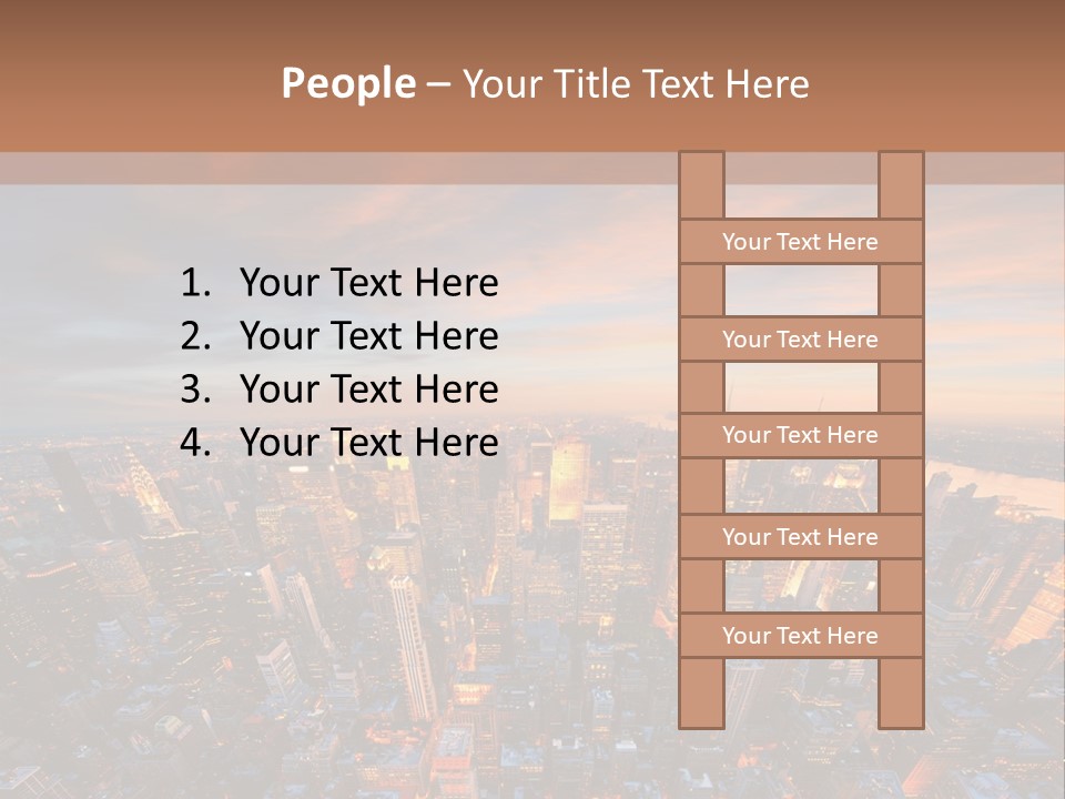 An Aerial View Of A City At Sunset PowerPoint Template