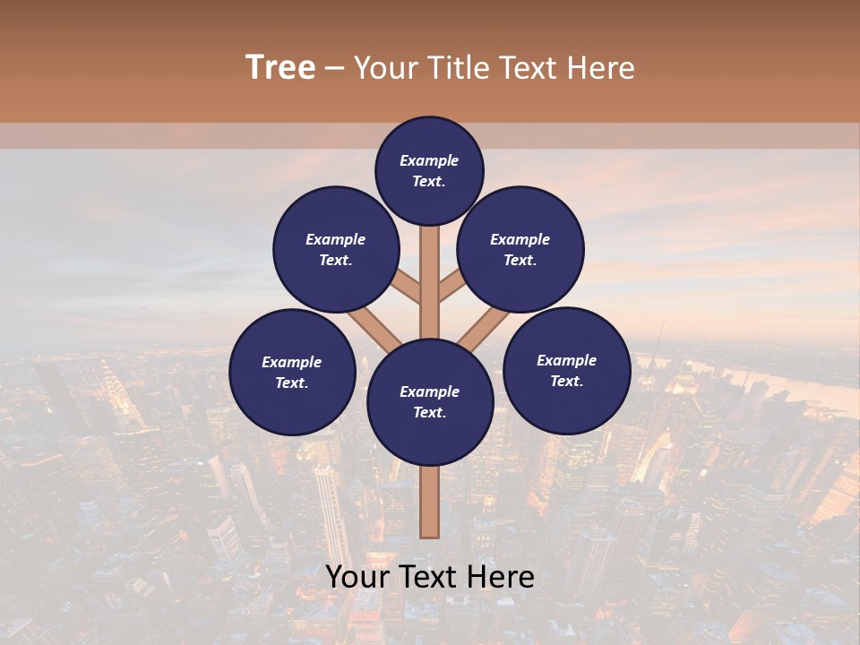 An Aerial View Of A City At Sunset PowerPoint Template