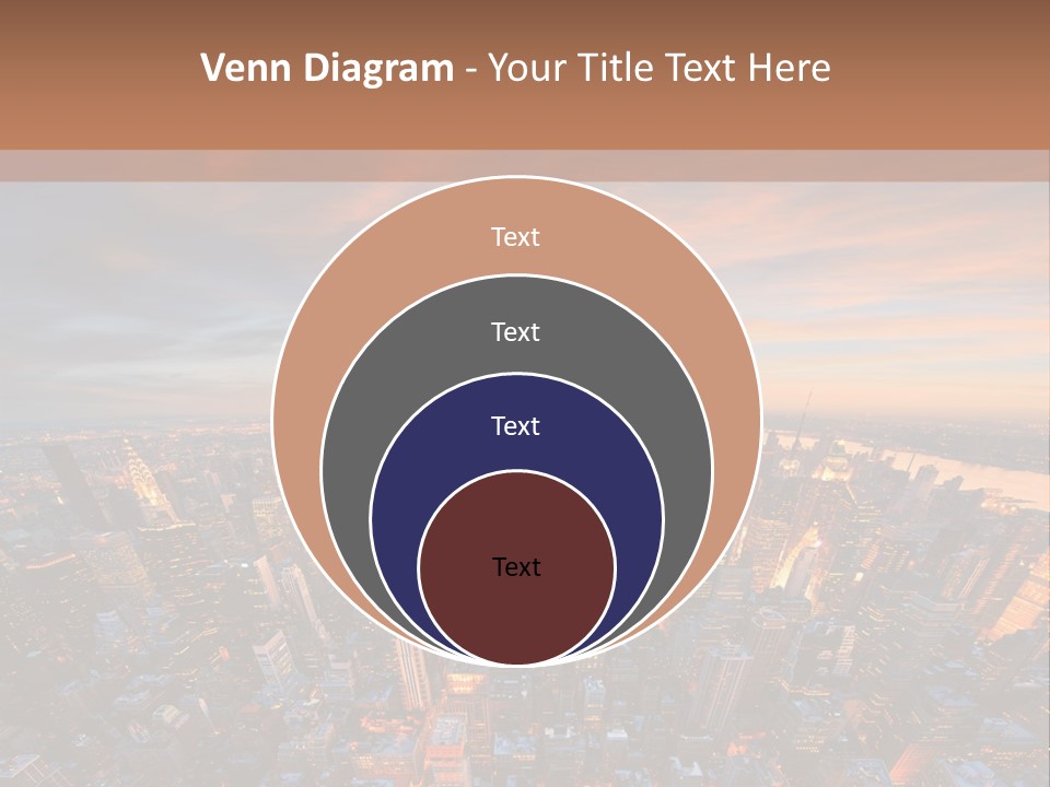 An Aerial View Of A City At Sunset PowerPoint Template