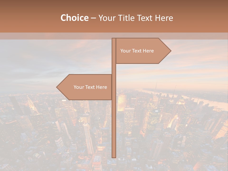 An Aerial View Of A City At Sunset PowerPoint Template