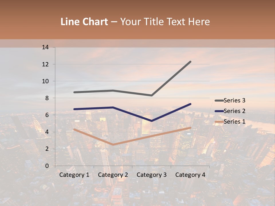 An Aerial View Of A City At Sunset PowerPoint Template
