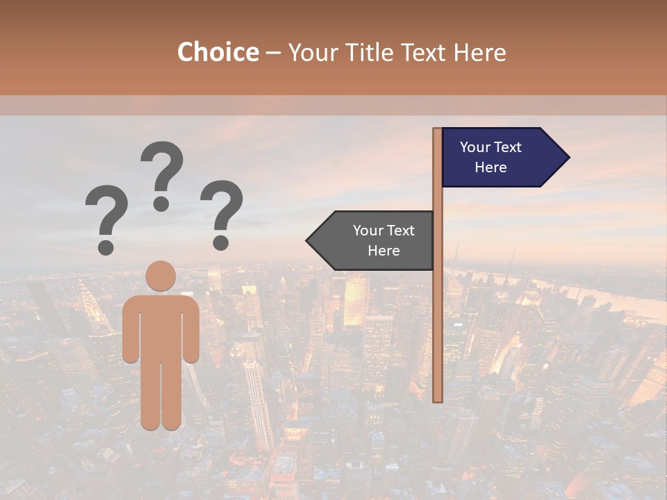 An Aerial View Of A City At Sunset PowerPoint Template